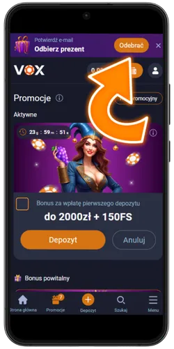 Vox Casino Aktywacja bonusu