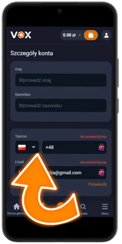 Vox Casino Wpłata depozytu